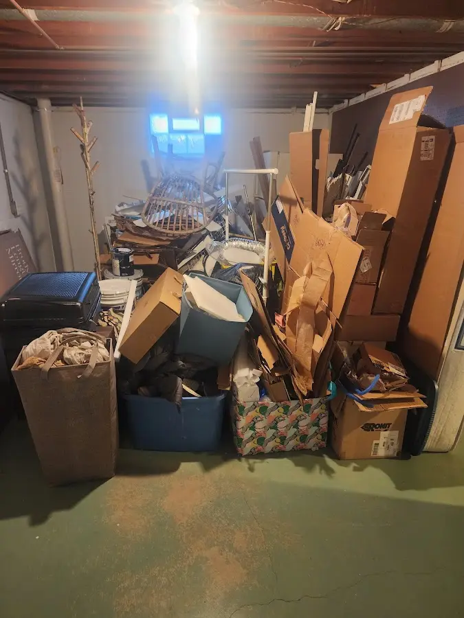 Roll-off dumpster container at job site for 2 Yard Dumpster Rental in Louisville